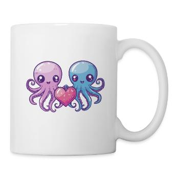 Octopus Couple Love Couple In Love - Mug - white - Right