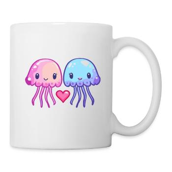 Méduse Couple Amour Couple Amoureux - Mug blanc - blanc - Droite