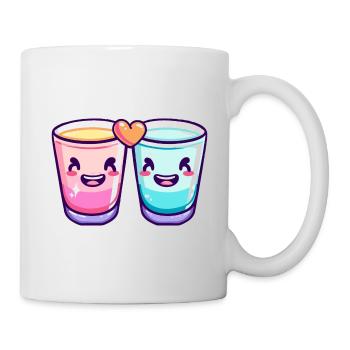 Tequila Shots Kurze Paar Liebe Herz Valentinstag - Tasse - Weiß - Rechts
