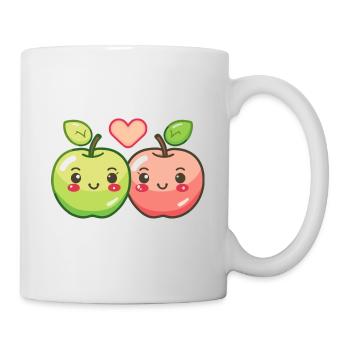 Apple Couple Love Heart Funny - Mug - white - Right