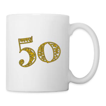 50. 50 YEARS. 50th ANNIVERSARY. 50 YEARS ANNIVERSARY. - Mug - white - Right