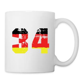 34 Numéro Allemagne Jersey - Mug blanc - blanc - Droite