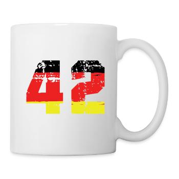 42 Numéro Allemagne Jersey - Mug blanc - blanc - Droite