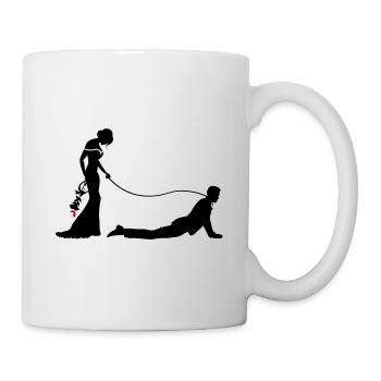 Hochzeit Brautpaar Leine - Tasse - Weiß - Rechts