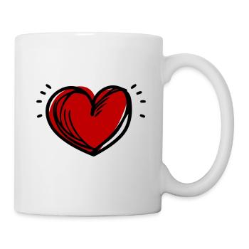 Herz Symbol Illustration - Tasse - Weiß - Rechts