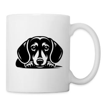 Reclining Dachshund Vector Design - Mug - white - Right