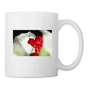 Weiße und rote Rosen - Tasse - Weiß - Rechts