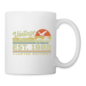 Jahrgang 1988 Genial seit 1988 Geschenk 1988 Retro - Tasse - Weiß - Rechts