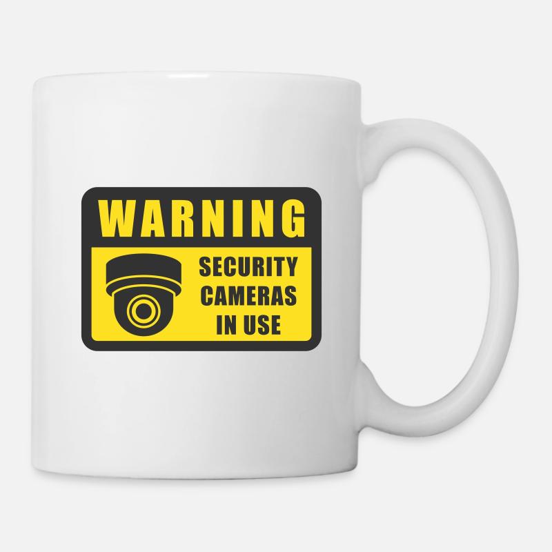 Security cameras in use sign symbol icon. CCTV - Mug - white