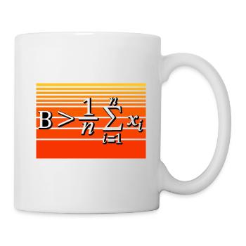 Jeu de mots mathématique - Soyez supérieur à la moyenne - Mug blanc - blanc - Droite