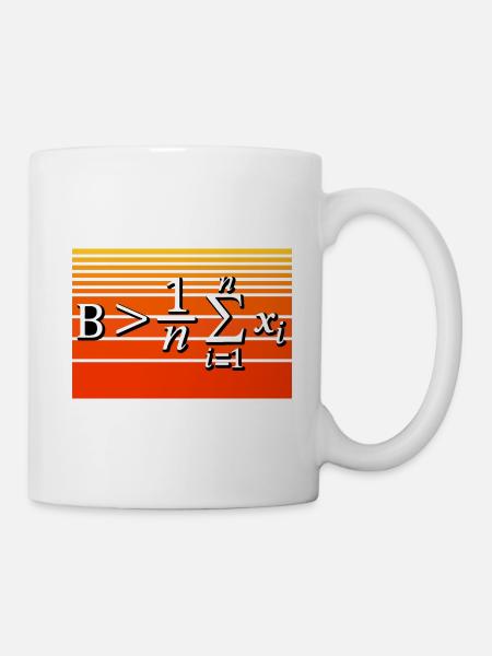 Mathe-Wortspiel – Sei größer als der Durchschnitt - Tasse - Weiß