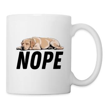 Nope Yellow Golden Labrador Dog - Mug - white - Right