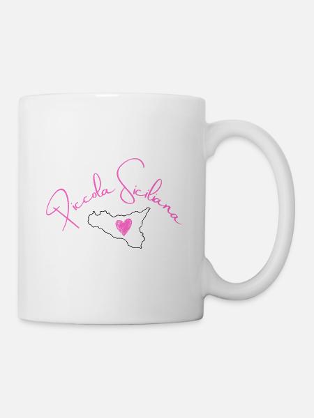 Piccola Siciliana Kinder T-Shirt – Süßer Italienis - Tasse - Weiß