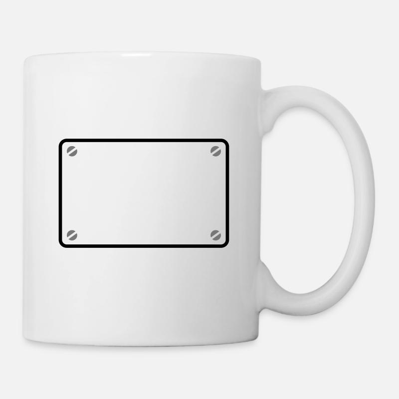Schild Rahmen - Tasse - Weiß