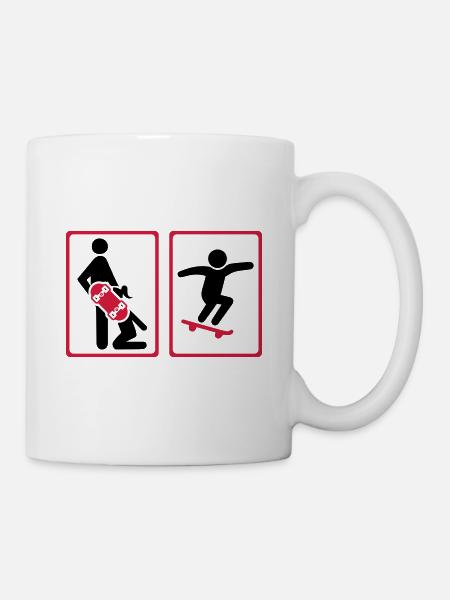 skateboard - Mug blanc - blanc