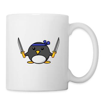 Klinguin Pinguin Killer Geschenk Geburtstag - Tasse - Weiß - Rechts