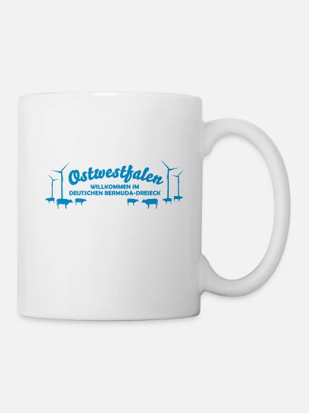 Ostwestfalen T Shirt Spruch Bermuda-Dreieck - Tasse - Weiß