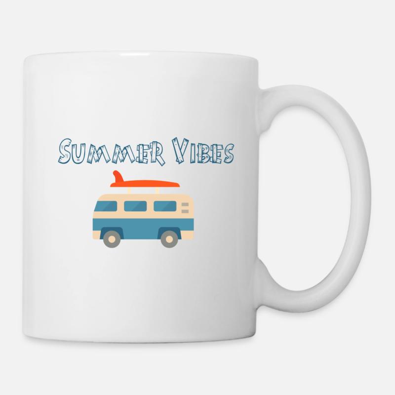 bus summer vibes - Tasse - Weiß