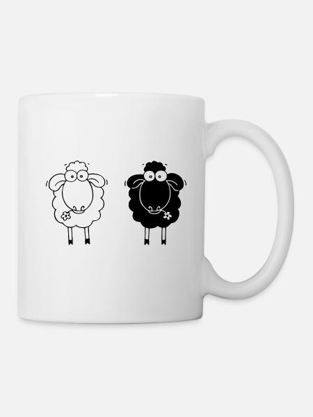 Sheep black and white - Mug - white