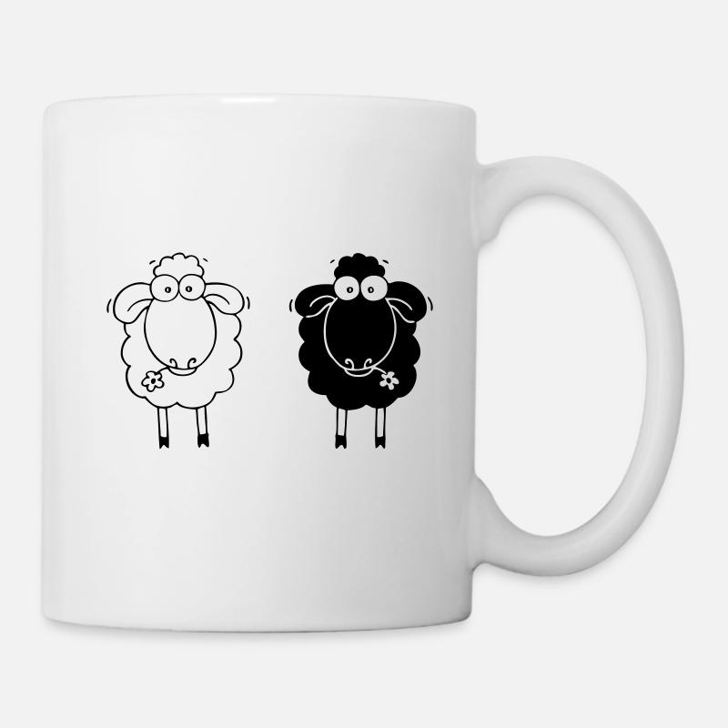 Schafe schwarz weiss - Tasse - Weiß