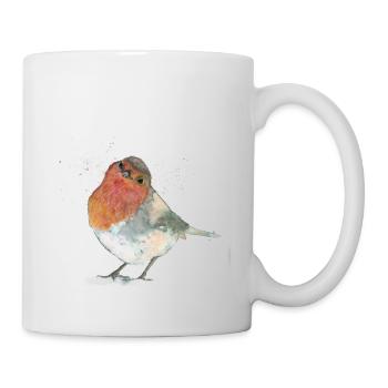 Rotkehlchen im Schnee - Tasse - Weiß - Rechts