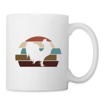Hühner Henne Hahn Retro Hühnerzüchter Huhn Küken - Tasse - Weiß - Rechts