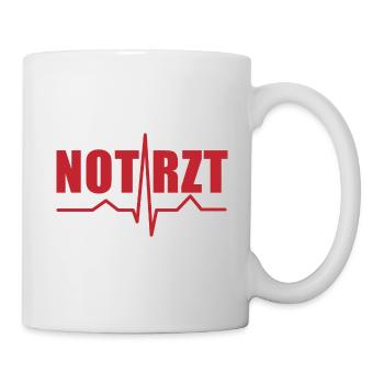 Notarzt Puls Krankenwagen Medizin Geschenk - Tasse - Weiß - Rechts