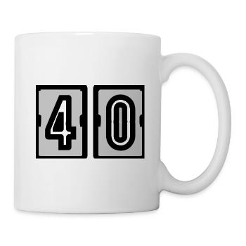 40. 40. GEBURTSTAG. GEBURTSTAG 40 JAHRE. 40 - Tasse - Weiß - Rechts
