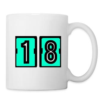 18. 18. GEBURTSTAG. GEBURTSTAG 18 JAHRE. 18 - Tasse - Weiß - Rechts