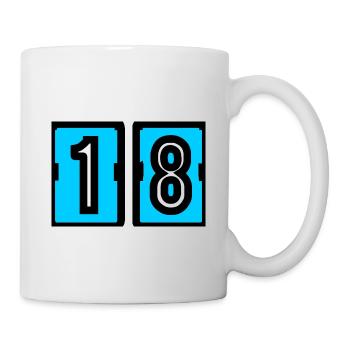 18. 18. GEBURTSTAG. GEBURTSTAG 18 JAHRE. 18 - Tasse - Weiß - Rechts