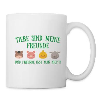 Tiere sind meine freunde Vegan Geschenk Plant - Tasse - Weiß - Rechts