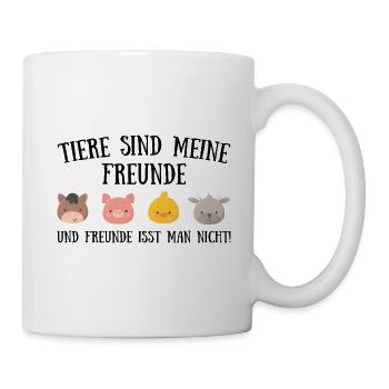 Tiere sind meine freunde Vegan Geschenk Plant - Tasse - Weiß - Rechts
