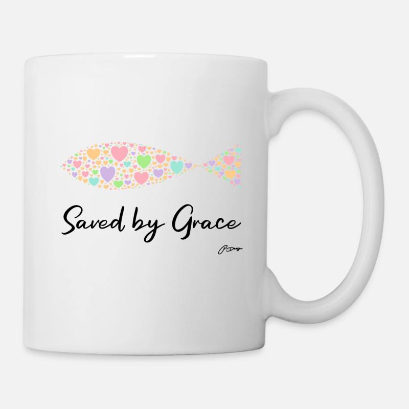 Christliches Saved by Grace - Tasse - Weiß