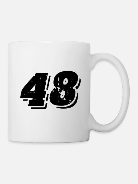 48 Zahl Symbol - Tasse - Weiß