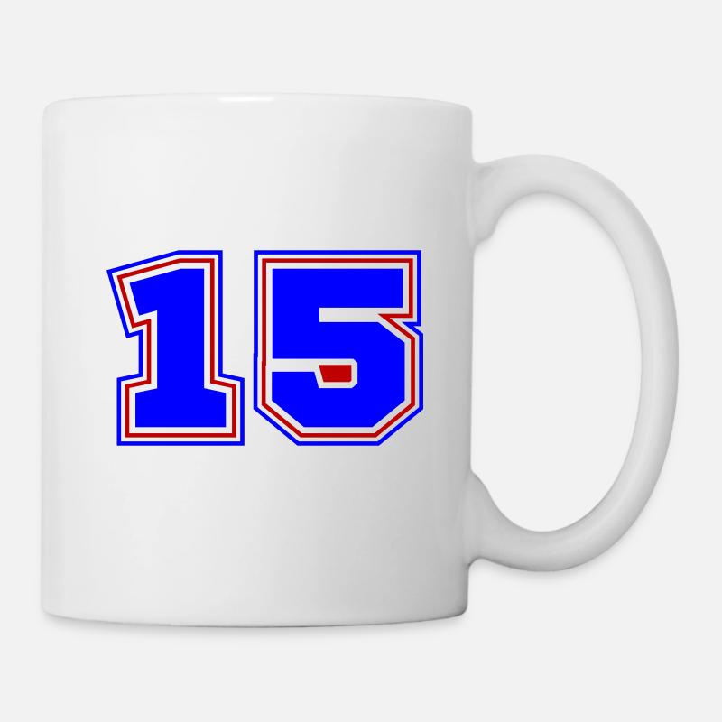 15 Numéro de numéro - Mug blanc - blanc