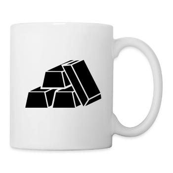 Icône Silhouette dorée - Mug blanc - blanc - Droite