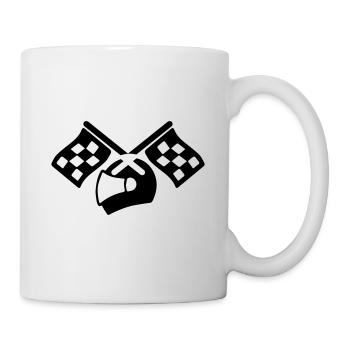 Rennfahrer helm - Tasse - Weiß - Rechts