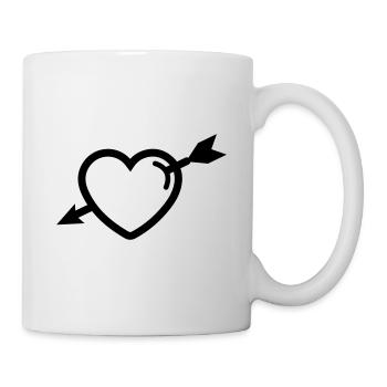 Flèche du symbole du cœur - Mug blanc - blanc - Droite