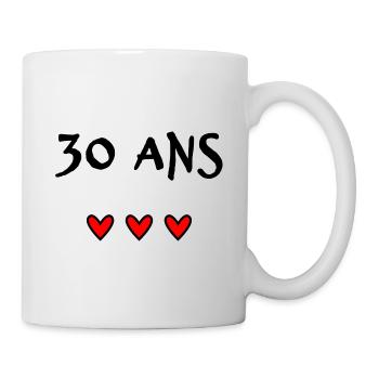 30 ANS. 30e ANNIVERSAIRE. ANNIVERSAIRE 30 ANS - Mug blanc - blanc - Droite