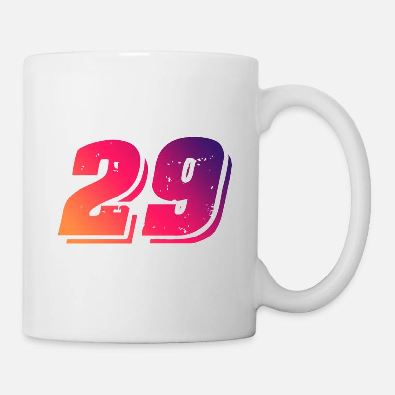 29 Zahl Symbol - Tasse - Weiß