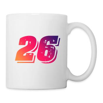 26 Zahl Symbol - Tasse - Weiß - Rechts
