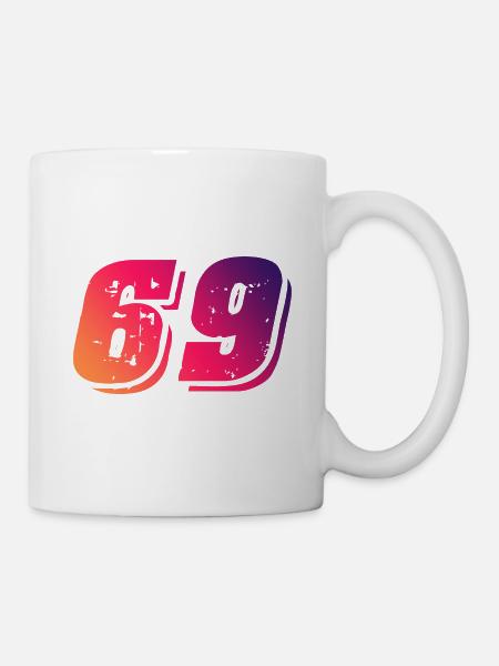 69 Zahl Symbol - Tasse - Weiß