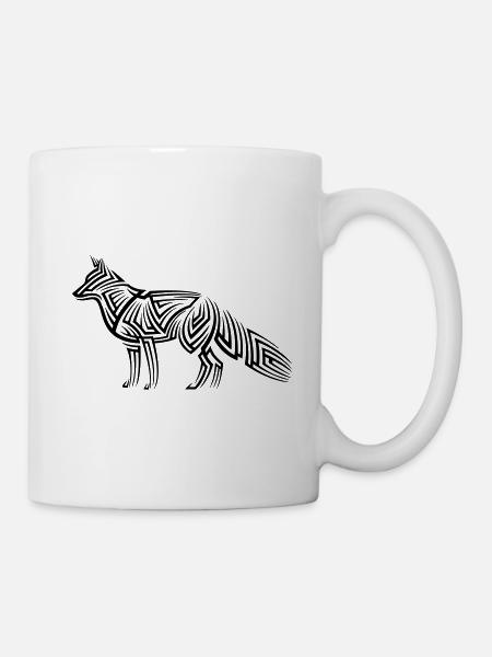 Fuchs Tribal Tattoo - Tasse - Weiß