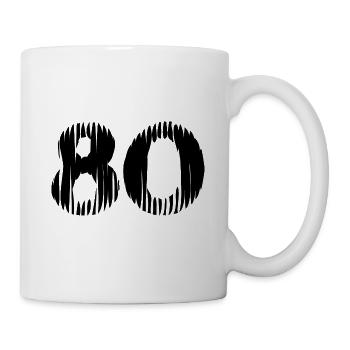 80 Zahl Trikot - Tasse - Weiß - Rechts