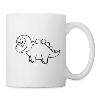 Dinosaurier stegosaurus Comic - Tasse - Weiß - Rechts