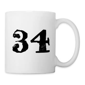 Maillot à 34 numéros - Mug blanc - blanc - Droite