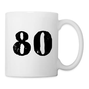 80 Zahl Trikot - Tasse - Weiß - Rechts