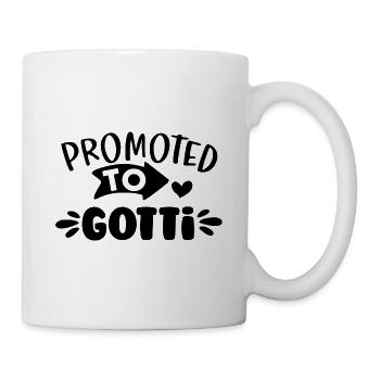 Befördert zum Gotti Patentante Schweiz Taufgotti - Tasse - Weiß - Rechts