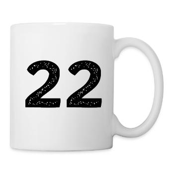 22 Zahl Trikot - Tasse - Weiß - Rechts