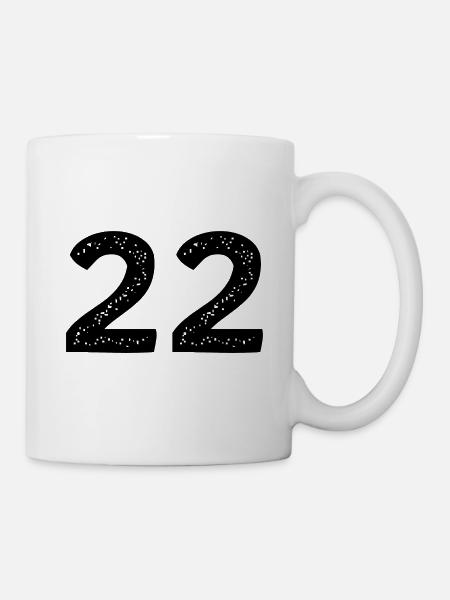 22 Zahl Trikot - Tasse - Weiß